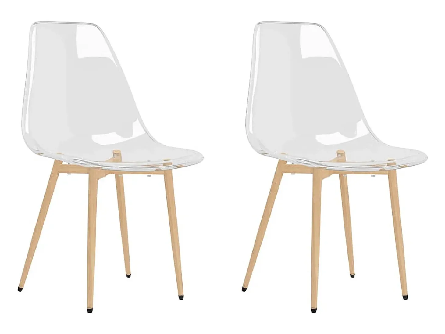 Juego de 2 Sillas de comedor transparente PET ES663859