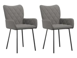 Juego de 2 Sillas de comedor giratorias tela gris claro ES764621