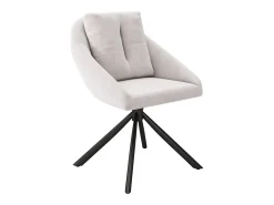 Juego de 4 sillas de comedor - con respaldo acolchado y función giratoria - terciopelo beige