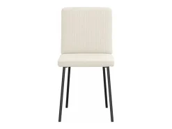 Juego de 2 sillas de comedor de terciopelo crema