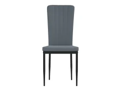 Juego de 4 sillas de comedor en terciopelo gris oscuro