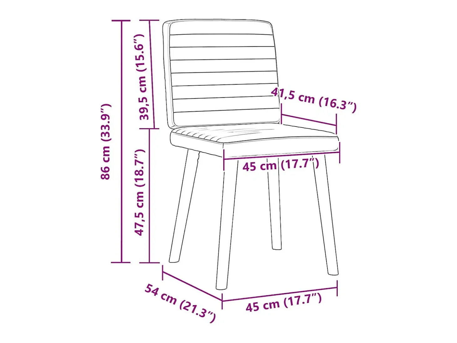 Juego de 6 sillas de comedor de tela gris oscuro