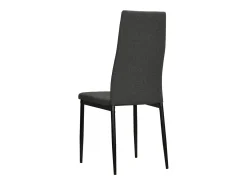 Juego de 2 sillas de comedor de tela gris oscuro
