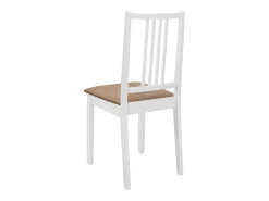 Juego de 2 sillas de comedor con cojines de madera maciza blanca