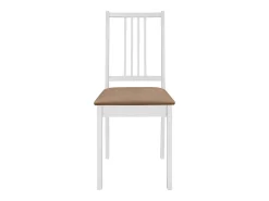 Juego de 2 sillas de comedor con cojines de madera maciza blanca