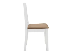 Juego de 2 sillas de comedor con cojines de madera maciza blanca