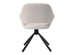 Juego de 2 sillas de comedor giratorias tapizadas en tela sherpa - 60 x 60 x 80 cm - con reposabrazos - blancas