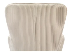 Juego de 2 sillas de comedor de terciopelo - con reposabrazos y patas de metal dorado - beige