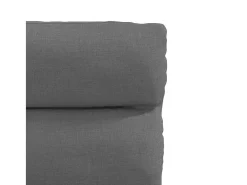 Juego de 2 sillas de comedor de tela gris oscuro