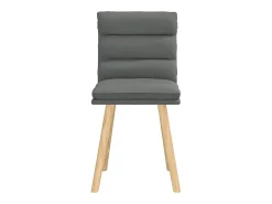 Juego de 2 sillas de comedor de tela gris oscuro