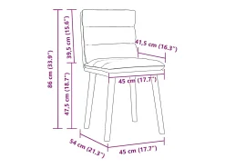 Juego de 2 sillas de comedor de tela gris oscuro