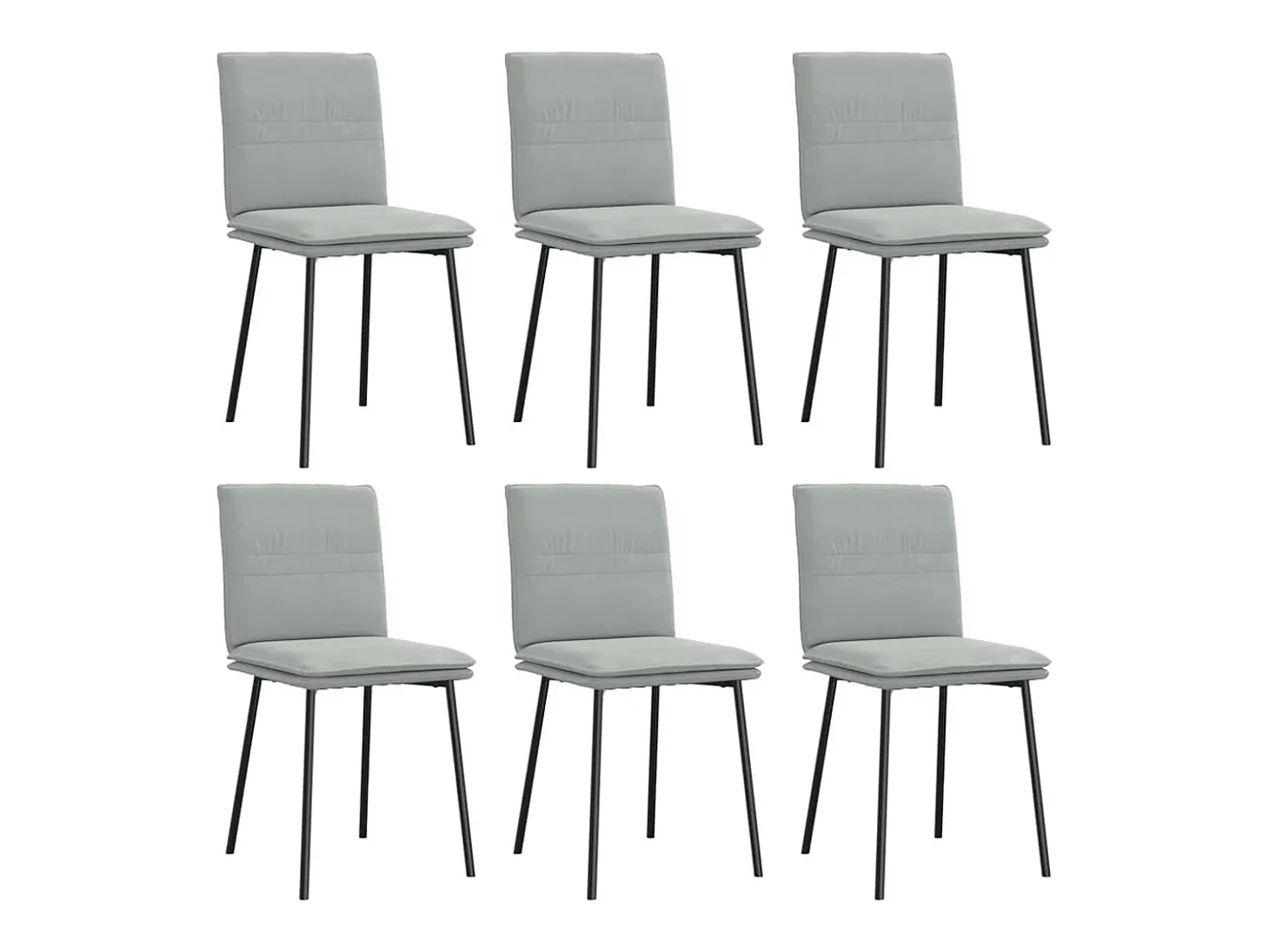 Juego de 6 sillas de comedor de terciopelo gris claro