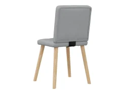 Juego de 2 sillas de comedor de tela gris claro