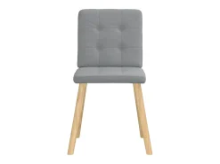 Juego de 2 sillas de comedor de tela gris claro