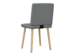 Juego de 2 sillas de comedor de tela gris oscuro