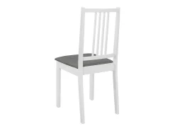 Juego de 6 sillas de comedor con cojines de madera maciza blanca