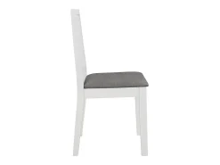 Juego de 6 sillas de comedor con cojines de madera maciza blanca
