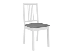 Juego de 6 sillas de comedor con cojines de madera maciza blanca