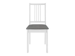 Juego de 6 sillas de comedor con cojines de madera maciza blanca