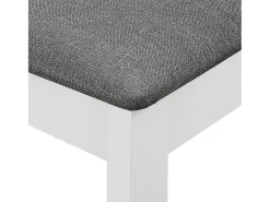 Juego de 6 sillas de comedor con cojines de madera maciza blanca
