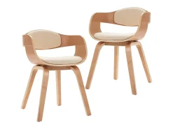 Juego de 2 Sillas de comedor madera curvada y cuero sintético ES708675