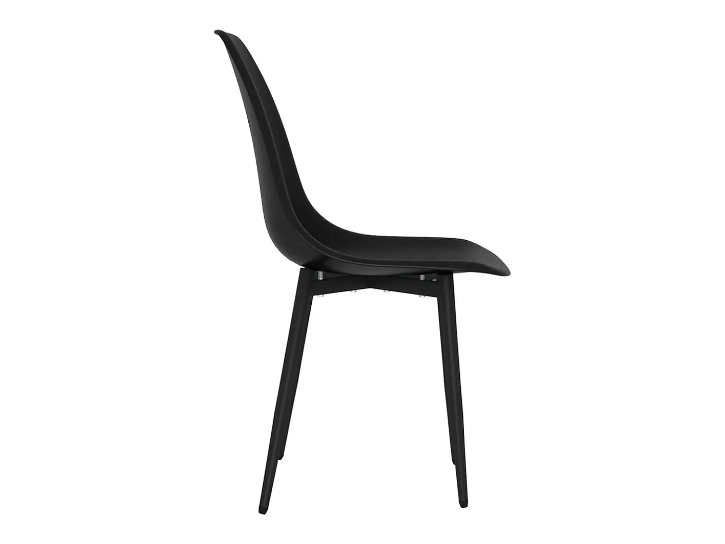Juego de 4 sillas de comedor negras PP