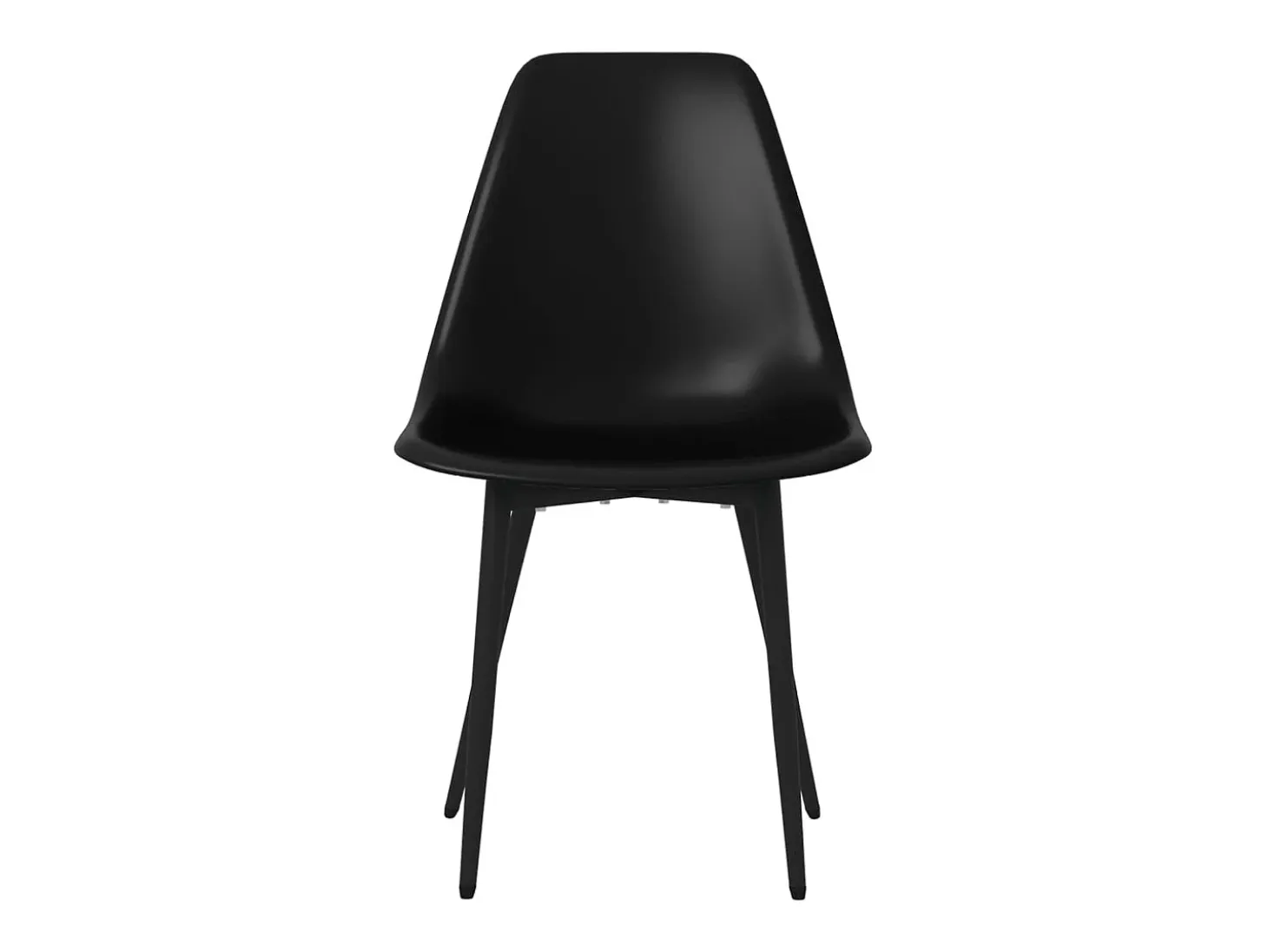 Juego de 4 sillas de comedor negras PP
