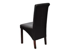 Juego de 4 sillas de comedor de piel sintética marrón
