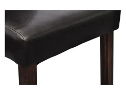 Juego de 4 sillas de comedor de piel sintética marrón