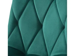 Juego de 4 sillas de comedor de diseño, terciopelo sarga, respaldo alto, estructura de metal, patas de metal, verde oscuro (45 x 40 x 86 cm)
