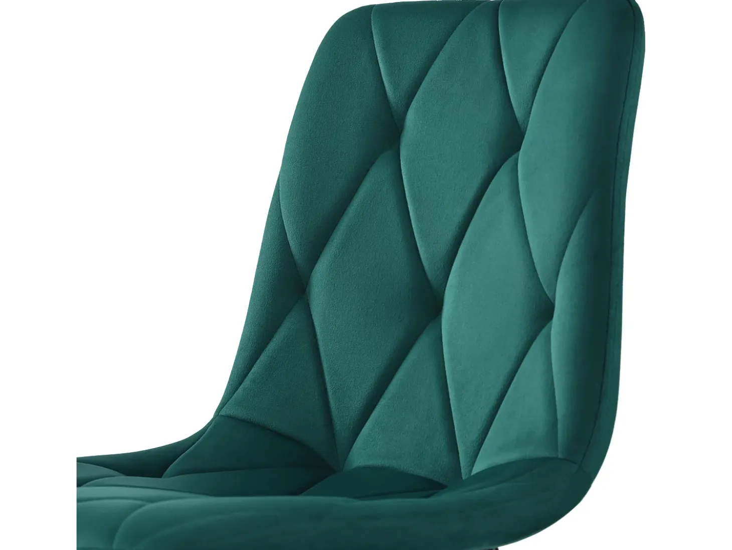 Juego de 4 sillas de comedor de diseño, terciopelo sarga, respaldo alto, estructura de metal, patas de metal, verde oscuro (45 x 40 x 86 cm)