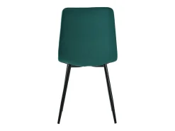 Juego de 4 sillas de comedor de diseño, terciopelo sarga, respaldo alto, estructura de metal, patas de metal, verde oscuro (45 x 40 x 86 cm)