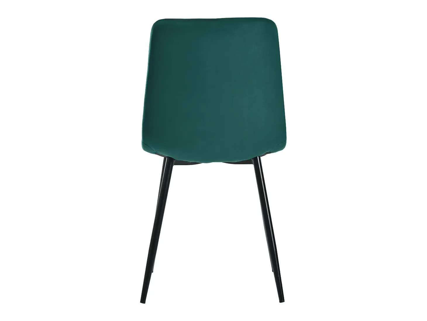 Juego de 4 sillas de comedor de diseño, terciopelo sarga, respaldo alto, estructura de metal, patas de metal, verde oscuro (45 x 40 x 86 cm)