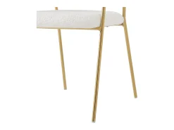 Juego de 4 sillas de comedor con respaldo y reposabrazos - 52 x 54 x 77 cm - Patas de terciopelo y oro - Beige
