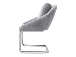 Juego de 4 sillas de comedor de terciopelo con cojín, silla giratoria de lujo para sala de estar y dormitorio, patas curvas, gris (dimensiones no aplicables)