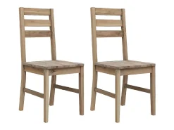 Juego de 2 sillas de comedor de madera maciza de acacia