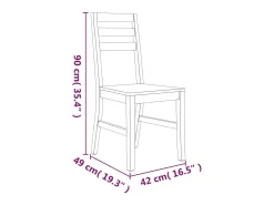 Juego de 2 sillas de comedor de madera maciza de acacia