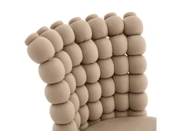 Juego de 2 sillas de comedor - patas de metal - terciopelo - camel