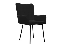 Juego de 2 sillas de comedor de terciopelo negro