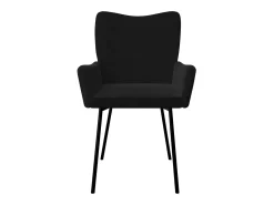 Juego de 2 sillas de comedor de terciopelo negro