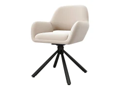 Juego de 6 sillas de comedor giratorias en terciopelo - 60 x 60 x 80 cm - con reposabrazos - beige