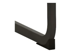 Juego de 2 sillas de comedor, piel sintética negra, respaldo acolchado, patas de metal