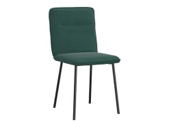 Juego de 2 sillas de comedor de terciopelo verde oscuro