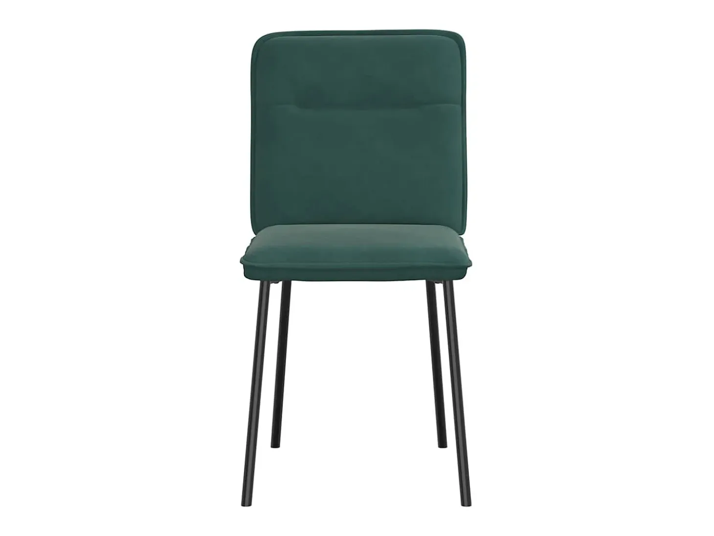 Juego de 2 sillas de comedor de terciopelo verde oscuro
