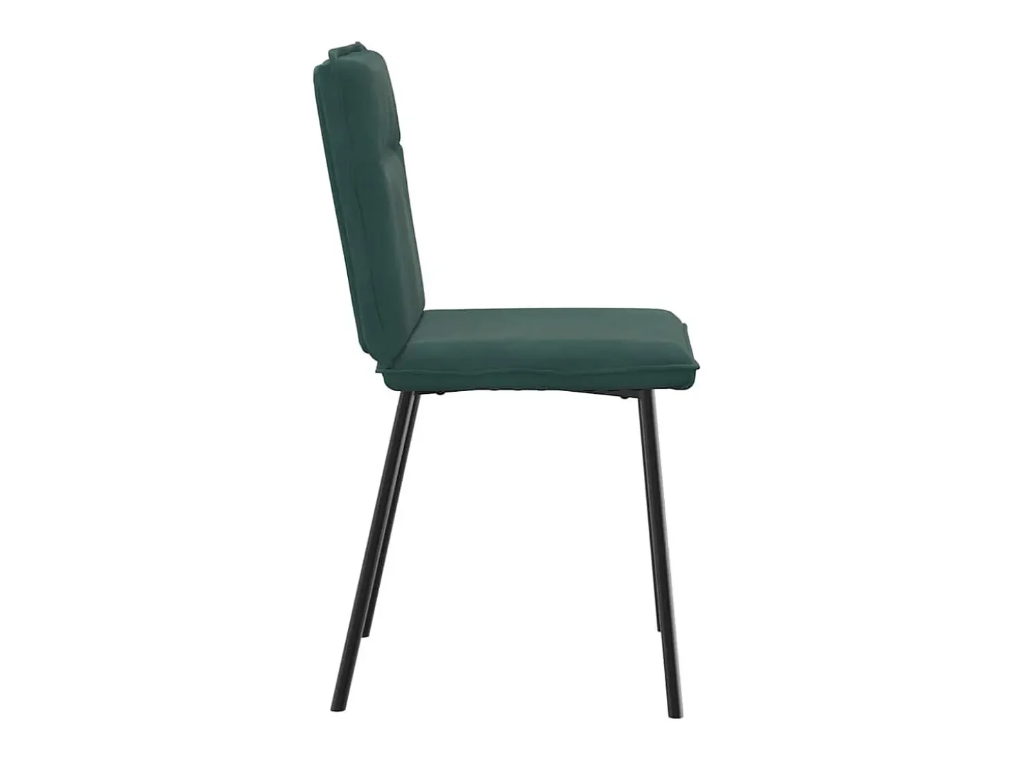 Juego de 2 sillas de comedor de terciopelo verde oscuro