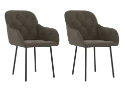 Juego de 2 Sillas de comedor terciopelo gris oscuro ES251056