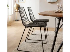 Juego de 2 sillas de diseño de metal negro Vanina para un interior moderno y refinado
