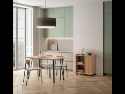 Juego de 2 sillas de madera con patas de metal 46x52 h78 cm