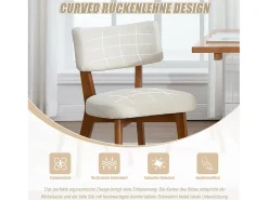 Juego de 2 sillas de madera - cojín beige - elegantes y cómodas - perfectas para comedor o cocina