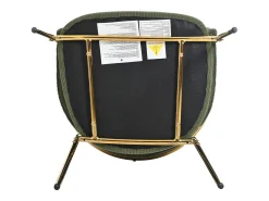 Juego de 4 sillas de pana verde con respaldo acolchado y patas doradas para sala y comedor